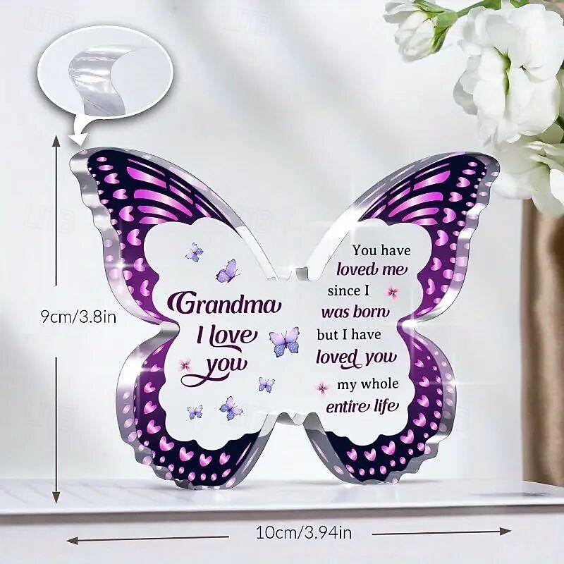 Butterfly Shaped Acrylic Decorative Plate - Perfect Gift for Grandma, Aunts, Sisters, and Mom - Ideal for Birthdays, Christmas, Mother's Day, and Thanksgiving4