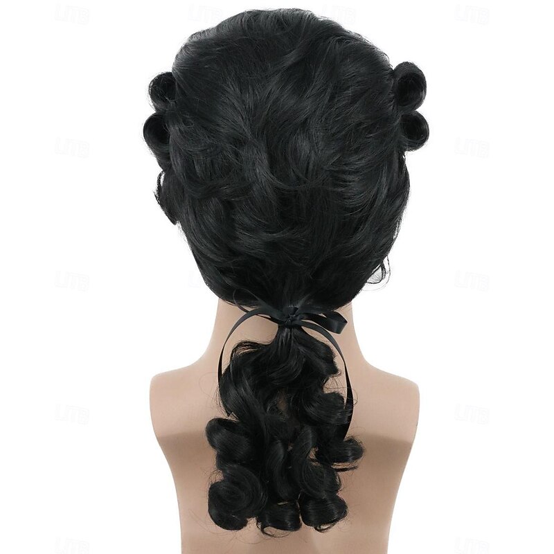 Women and Men Long Wave Black Wig Carnival Costume Wig Anime Cosplay Wig Halloween Wigs4