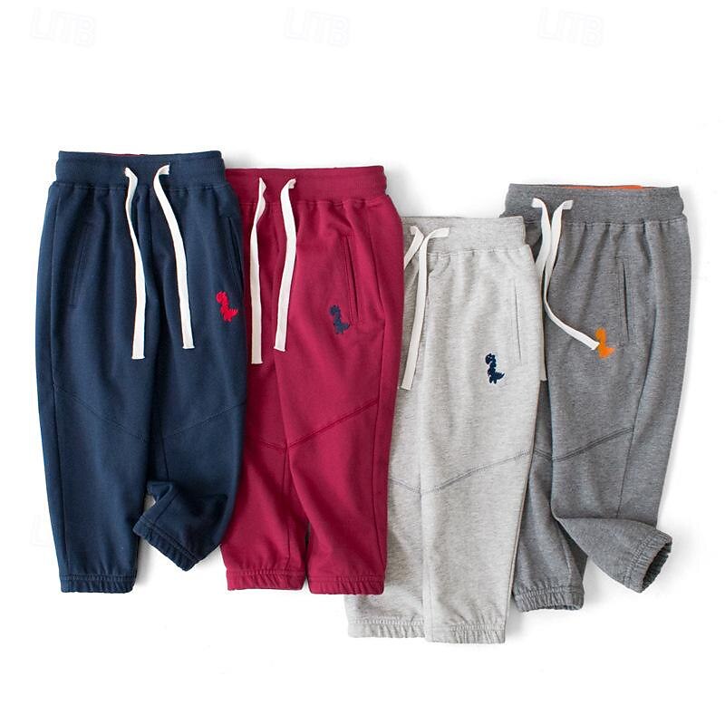 Boys 3D Dinosaur Pants Sweatpants Spring Fall Active Basic Kids 4 years+ Outdoor Sport Casual Regular Fit