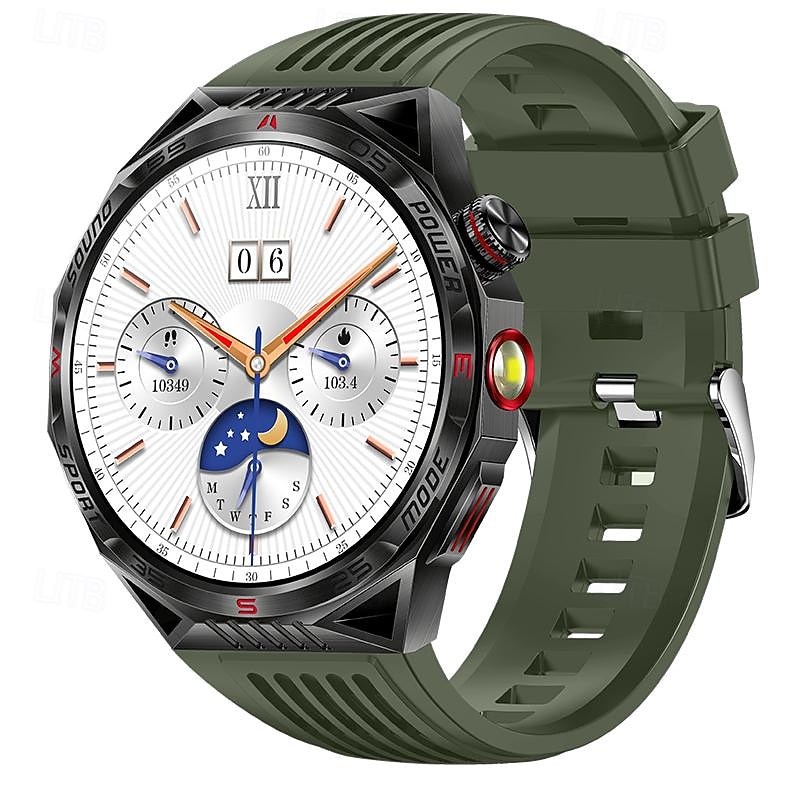 LED Flashlight Smart Watch Men HT28 Outdoor Sports Laser Light Bluetooth Talking Compass Smart Watch with 450mah Large Battery3