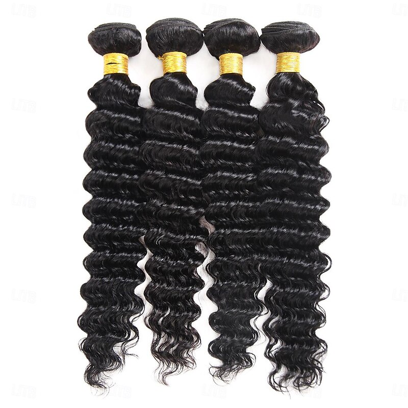 Deep Wave Bundles Human Hair Extensions Real Human Hair Brazilian Human Hair Bundles 100% Curly Bundles Human Hair3