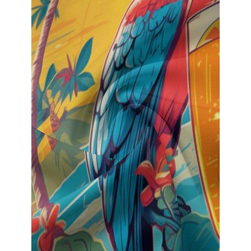 Men's Button Up Shirt Printed Shirts Short Sleeve Casual Going out Weekend Spring & Summer Shirt Collar Printing Orange4