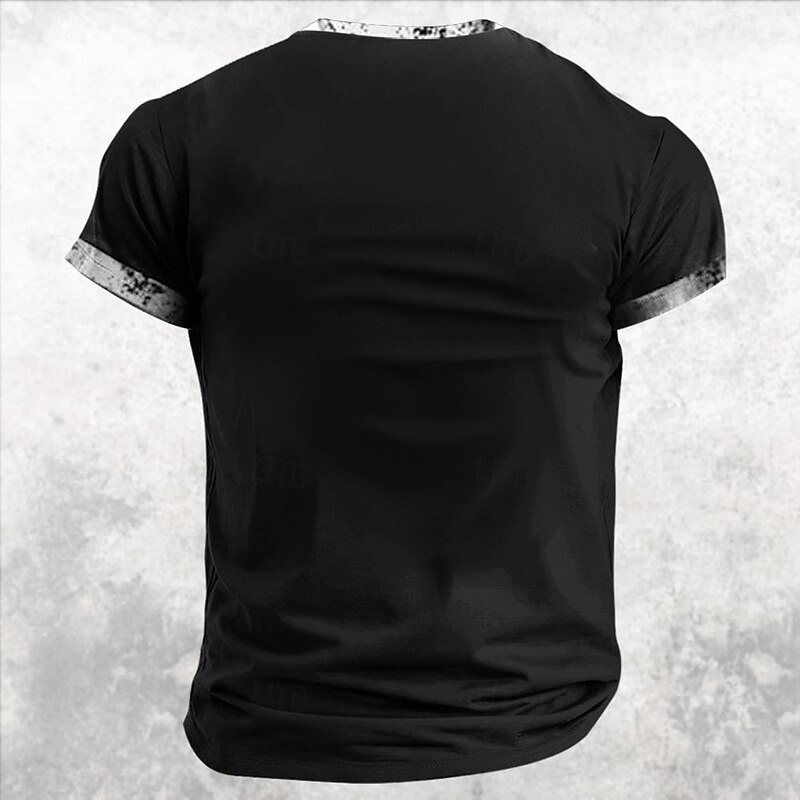 Halloween Men's Gothic Horror Cross T Shirt Short Sleeve T shirt 3D Print Half Zip Shirt Retro Vintage Street Casual Daily Black Summer Spring Clothing Apparel S M L XL XXL XXXL2