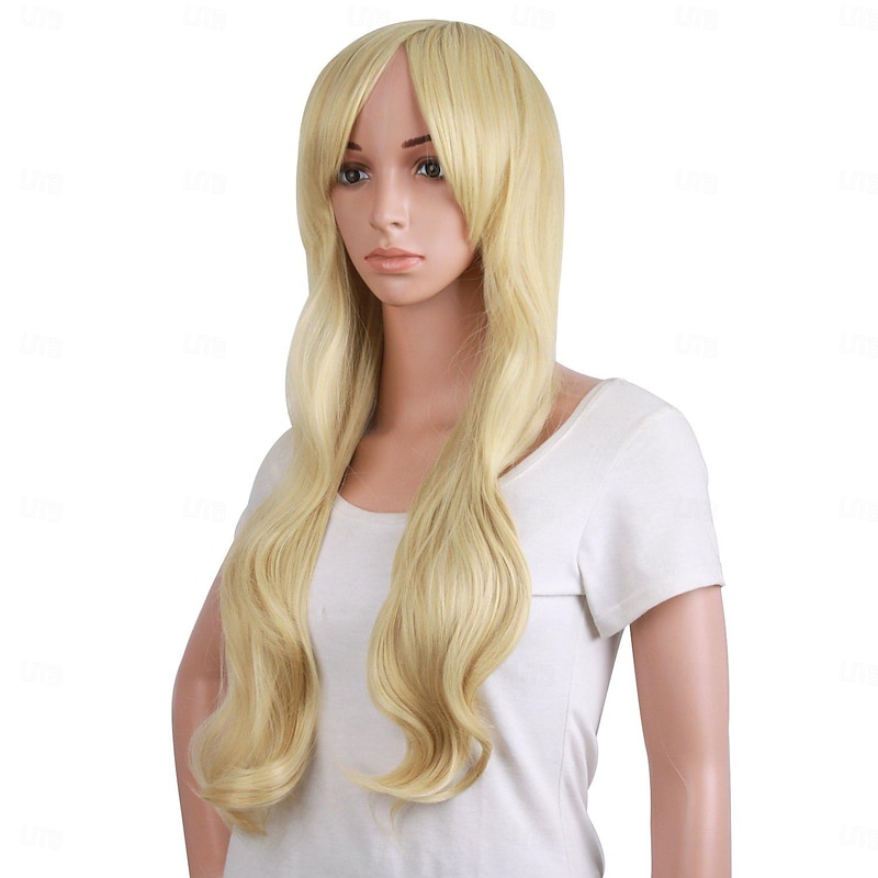 50 cm/ 20 Inch Long Curly Natural Fashion Beautiful Wig (Blonde) Halloween Wigs3
