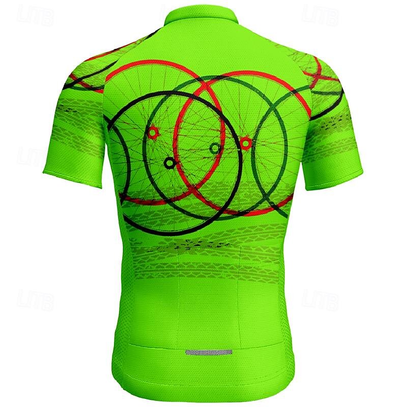 Men's Cycling Jersey Geometic Short Sleeve Bike Tee Tshirt Jersey Top with 3 Rear Pockets Mountain Bike MTB Quick Dry Breathable Sports Pink Blue Orange Clothing Apparel2