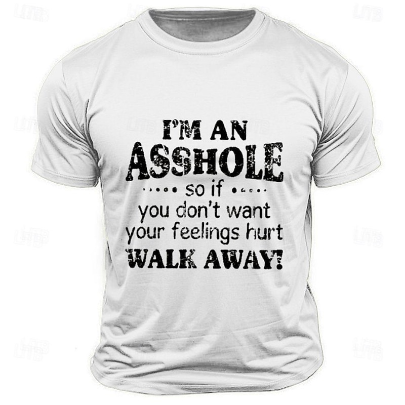 Men's Funny Letter Print T Shirt Tee Top 100% Cotton Short Sleeve Graphic Shirt Black White Dark Grey Comfortable Tee Street Sports Outdoor Fashion Designer Clothing3