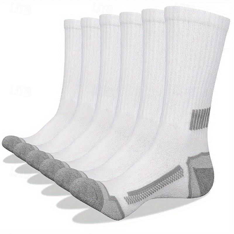 Men's 6 Pairs Multi Packs Socks Running Socks Casual Socks Black+White+Gray Black Color Color Block Plain Sports & Outdoor Daily Vacation Basic Medium Spring Fall Fashion Casual3