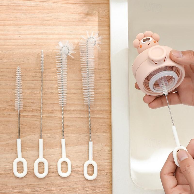 5pcs/set Suction Pipe Brush Cup Scrubbing Tool - Small Cleaning Brushes for Teapot Spouts, Milk Bottles