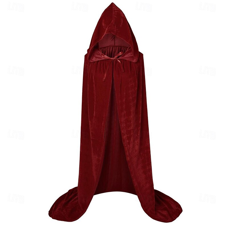 Retro Vintage Punk & Gothic Medieval Hooded Cloak Shawls Witch Ranger Elven Solid Color Fancy Dress Men's Women's Viking Walpurgis Night Halloween Carnival Masquerade Party / Evening Adults' Cloak4