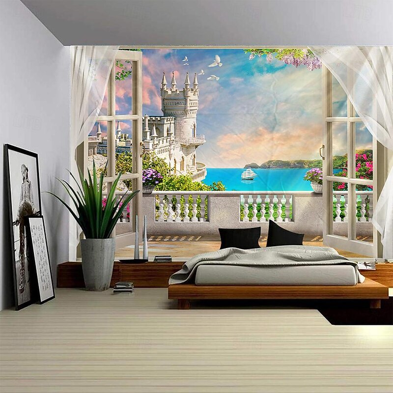 Nature Garden Theme Hanging Tapestry Wall Art Large Tapestry Mural Decor Photograph Backdrop Blanket Curtain Home Bedroom Living Room Decoration2
