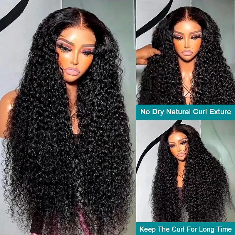 Deep Wave 13x4 HD 30 Inch Lace Front Wig Transparent 150 Density Curly 13x6 Lace Frontal Human Hair Wigs Brazilian For Women4