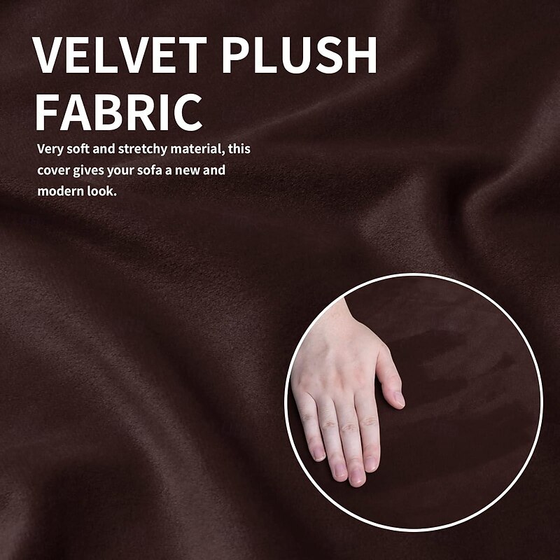 Velvet Ottoman Cover Rectangle,Storage Ottoman Slipcover Thick Stretchable Footrest Stool Covers with Elastic Band4