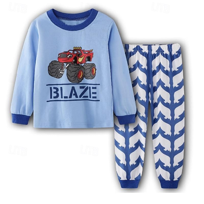 Boys 3D Graphic T-shirt Set T-shirt & Legging Long Sleeve Spring Fall Daily Casual Comfort Kids 4-12 Years Crew Neck Vacation Tailored Fit2