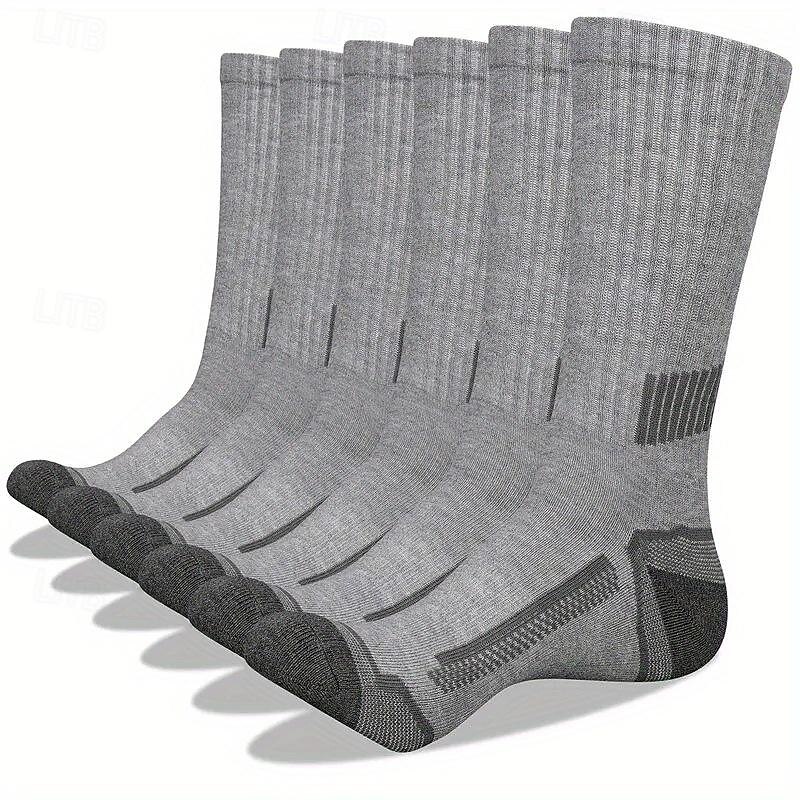 Men's 6 Pairs Multi Packs Socks Running Socks Casual Socks Black+White+Gray Black Color Color Block Plain Sports & Outdoor Daily Vacation Basic Medium Spring Fall Fashion Casual2