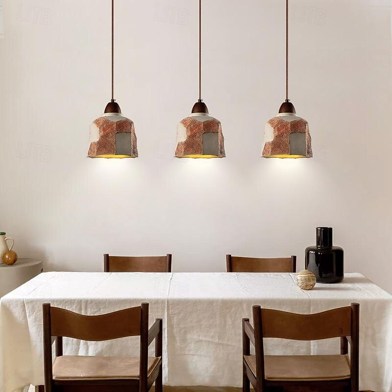 Gray Concrete Dome Pendant Light - Single Farmhouse Vintage Hanging Ceiling Lamp. Red Industrial Chandelier for Kitchen Island, Sink Light Fixture, Dining Room Table, Bedroom, Restaurant2