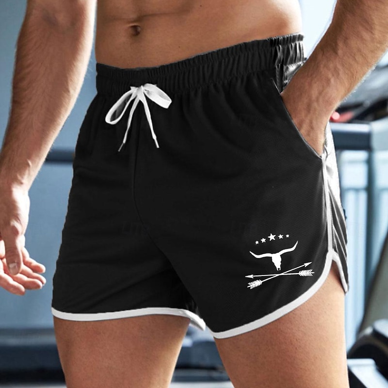 Men's Cow Letter Swim Trunks Swim Shorts Board Shorts Mid Waist Fashion Designer Athletic Surfing Leisure Sports Holiday Drawstring Pocket Elastic Waist Designer Clothing Apparel