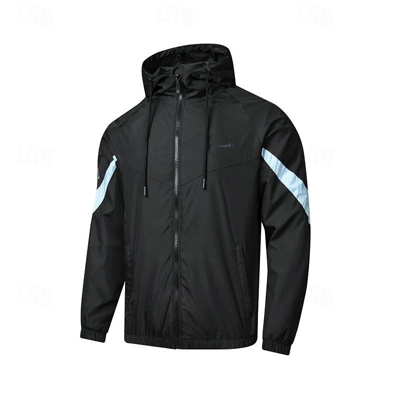 Men's Softshell Jacket Hiking Jacket Outdoor Color Block Windproof Water Resistant Hoodie Windbreaker Jacket Camping / Hiking / Caving Traveling Black White Grey2