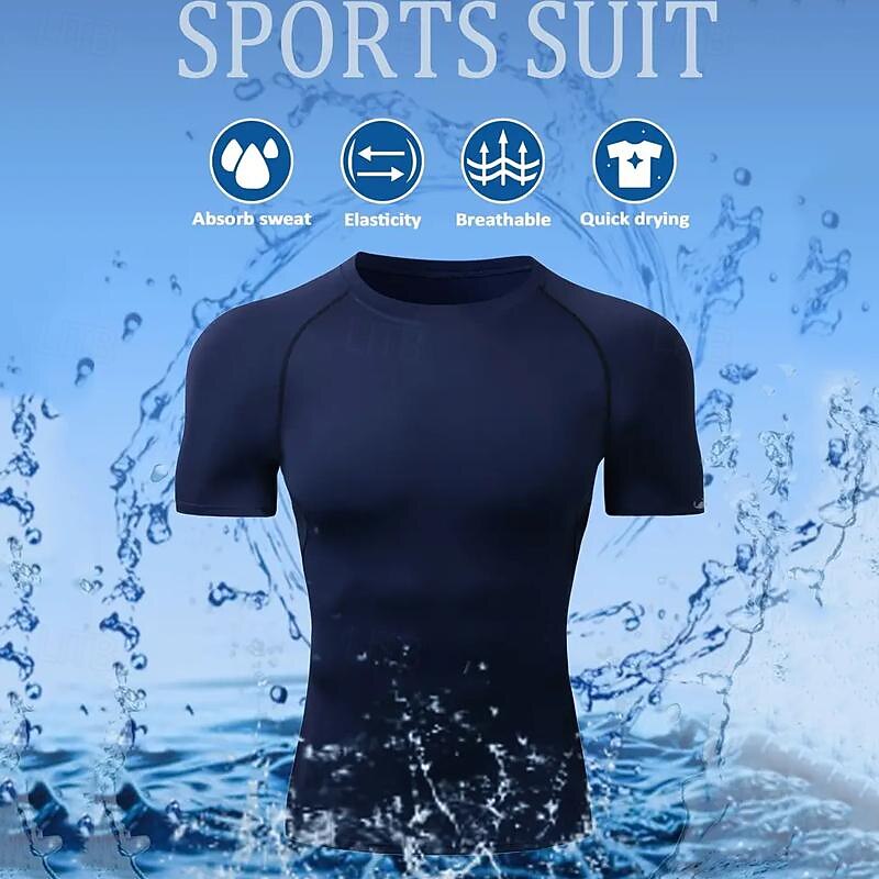 Men's Compression Shirt Athletic Shirt Gym Shirt Fitness Shirt Short Sleeve Tee Tshirt Casual Athleisure Spiders Quick Dry Soft Breathable Gym Workout Walking Jogging Sportswear Activewear Black4