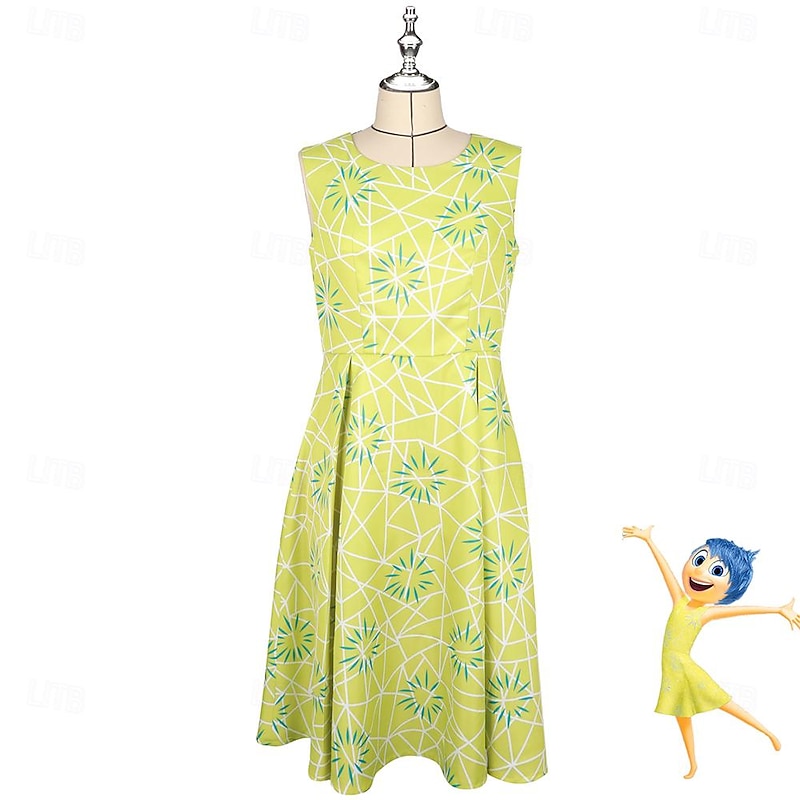 Inside Out 2 Disgust Joy Dress Outfits Costume Cute Movie Cosplay for Women's Carnival Party4