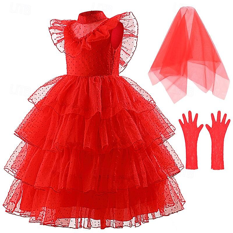 Beetlejuice Ghost Dress Costume Tulle Dresses Cosplay Movie Cosplay for Girls' Kids Carnival Performance Party3