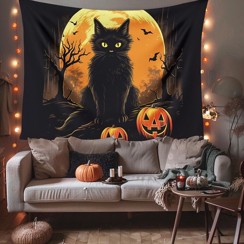 Cat Hanging Tapestry Wall Art Large Tapestry Mural Decor Photograph Backdrop Blanket Curtain Home Bedroom Living Room Decoration Ghost3