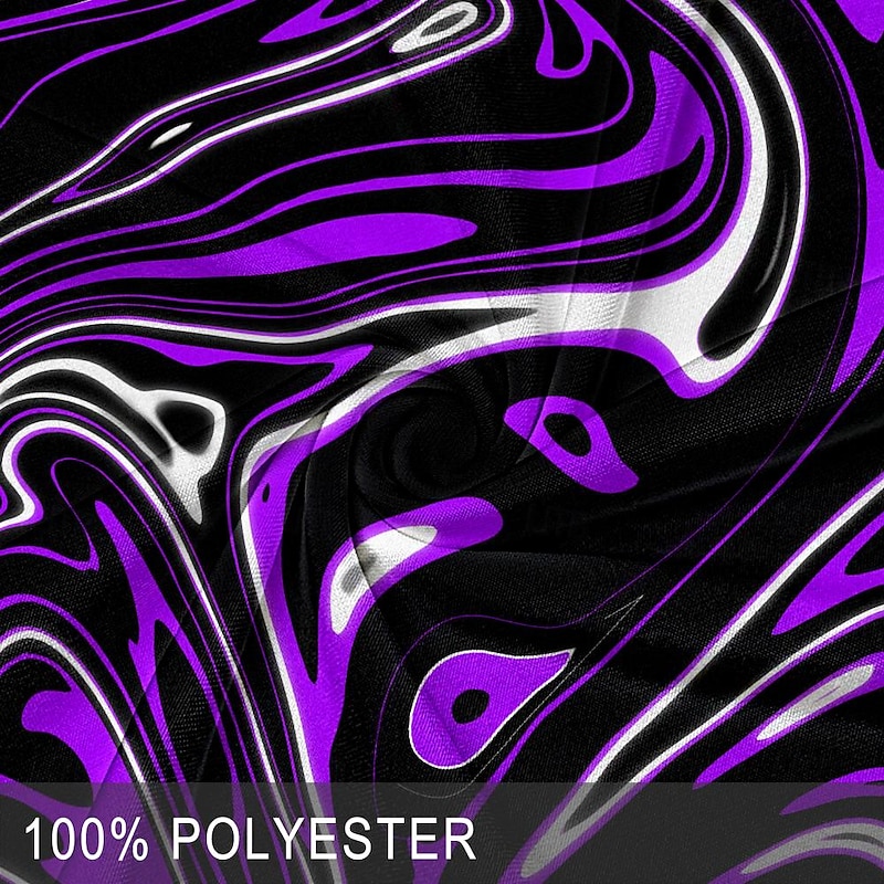 Men's Graphic Zip Polo Shirts Golf Shirt Short Sleeve Polo Shirts Collared Shirts Vacation Wear Rave Wear Party Outfits 3D Print Quarter Zip Polo Summer Spring Purple3