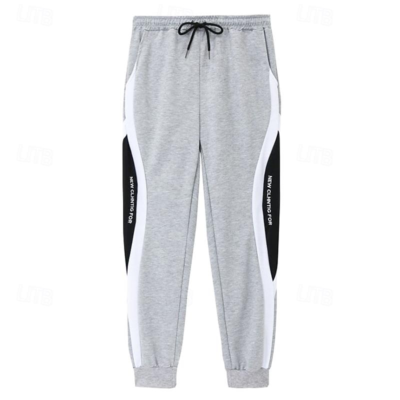 Men's Sweatpants Joggers Trousers Pocket Drawstring Color Block Comfort Casual Daily Holiday Sports Stylish Black Grey Micro-elastic4