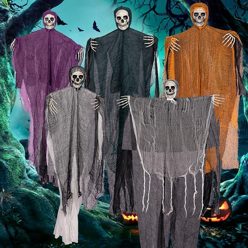 5 Pack Hanging Ghost Outdoor Halloween Decorations, 39.3