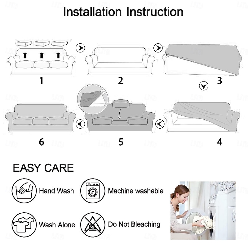 Sofa Cover Plants Yarn Dyed Polyester Slipcovers - Elegant Botanical Pattern - Soft and Durable Yarn Dyed Polyester - Protects and Revitalizes Your Sofa3