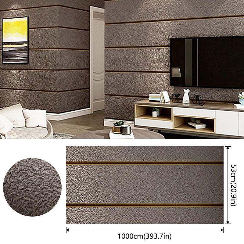 Cool Wallpapers Wall Mural Modern 3D Thick Non-woven Imitation Deerskin Velvet Wallpaper Roll Non-self-adhesive Vertical Striped for Bedroom Living Room TV Background 1.73'(0.53m) x 32.8'(10m)2
