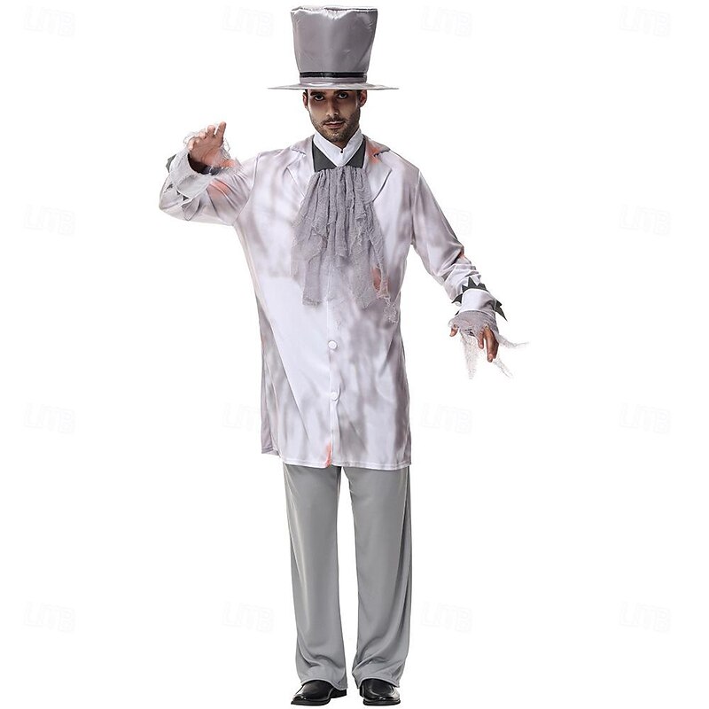 Zombie Ghost Bride Halloween Fancy Costume Halloween Group Couples Costumes Outfits Cosplay Adults' Couple's Men's Women's Halloween Carnival Performance Party Easy Halloween Costumes Dress Up4