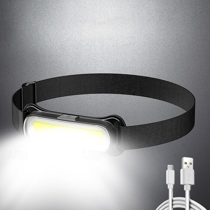 USB Rechargeable LED Headlamp 3 Modes Fishing Camping Lantern Waterproof Mini Headlight Portable Floodlight COB Head Torch2