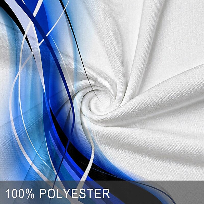 Men's Geometric Zip Polo Shirts Golf Shirt Short Sleeve Polo Shirts Collared Shirts Business Casual Vacation Wear Formal Wear Festival Wear 3D Print Quarter Zip Polo Summer Spring Blue3