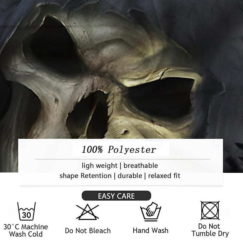 Men's Skull Dark T Shirt Short Sleeve T shirt 3D Print Crew Neck Shirt Designer Gothic Party Street Casual Black Summer Spring Clothing Apparel S M L XL XXL XXXL3