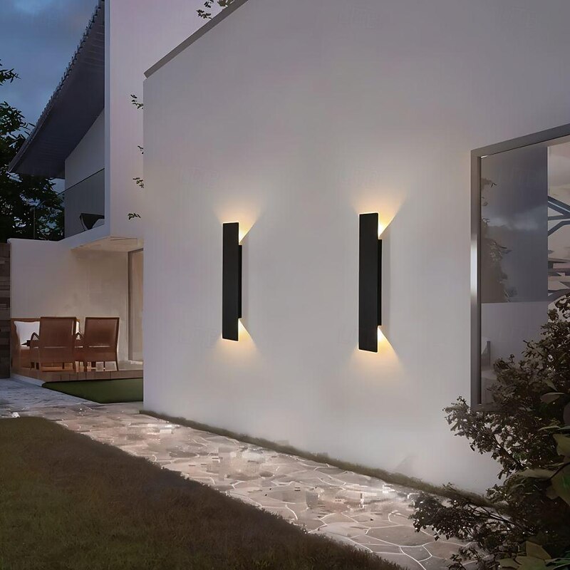 LED Wall Light Outdoor Minimalist Outdoor IP54 Waterproof Aluminium Art Deco Wall Lamps Outside/Indoor for Villa Porch Gardens Terraces Exterior Walls2