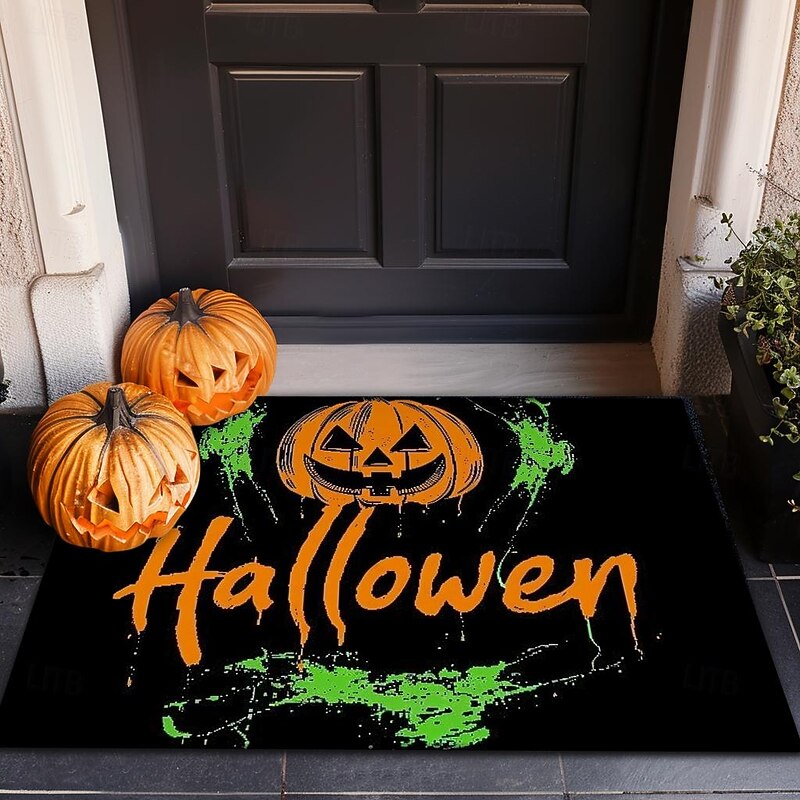 Halloween Decorations Pumpkin Doormat Kitchen Mat Floor Mat Non-Slip Area Rug Oil Proof Rug Indoor Outdoor Mat Bedroom Decor Bathroom Mat Entrance Rug2