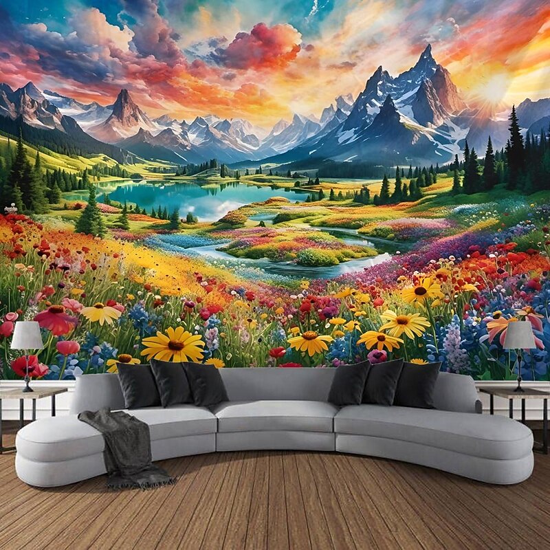 Nature Waterfall Rock Hanging Tapestry Landscape Wall Art Large Tapestry Mural Decor Photograph Backdrop Blanket Curtain Home Bedroom Living Room Decoration4