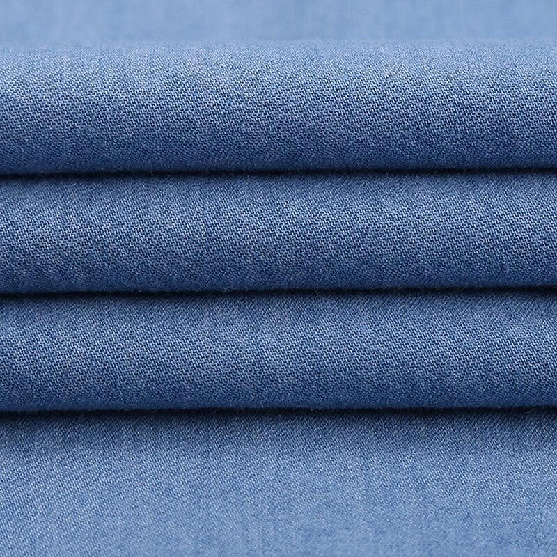 Men's Shirt Chambray Shirt Calico Shirt Button Up Shirt Casual Shirt Cowboy Shirt grey blue Black Dark Blue Light Blue Long Sleeve Solid Color Lapel Daily Vacation Denim Clothing Apparel Fashion3