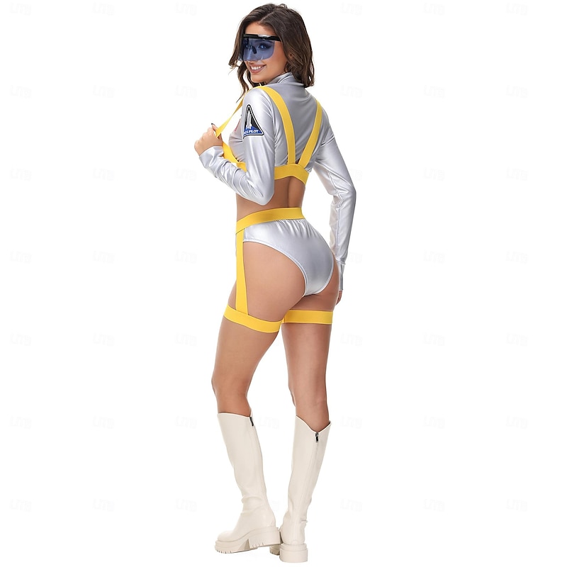 Astronaut Halloween Cosplay Costume Carnival Costume Cosplay Adults' Women's Carnival Masquerade Party Masquerade Bachelorette Party Easy Halloween Costumes Dress Up3