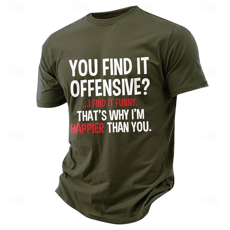 Men's Funny Letter Print T shirt Tee Top Short Sleeve T shirt Crew Neck Shirt Sports Classic Casual Street Sports Outdoor Black Army Green Dark Blue Summer Spring Clothing Apparel S M L XL XXL3