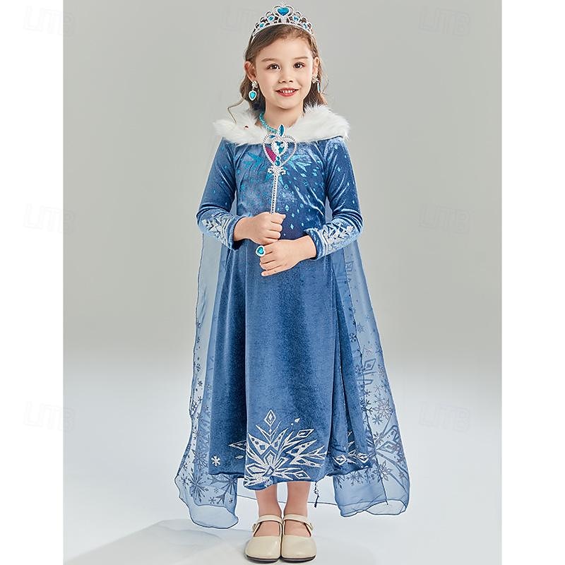 Frozen Fairy Tale Princess Elsa Anna Flower Girl Dress Theme Party Costume Tulle Dresses Movie Cosplay for Girls' Kids Carnival Performance Party / Evening