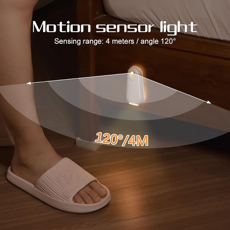 RGB Infrared Motion Sensor Night Light, Rechargeable LED Toilet Night Light Automatic On/Off Step Light for Kitchen, Bedroom, Living Room, Hallway, Bathroom3