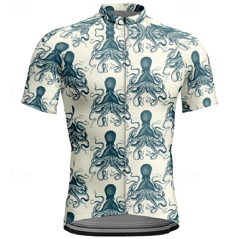 Men's Cycling Jersey Graphic Animal Short Sleeve Bike Tee Tshirt Jersey Top with 3 Rear Pockets Mountain Bike MTB Quick Dry Breathable Sports Dark Blue Clothing Apparel