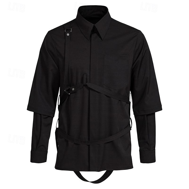 Punk & Gothic Shirt Solid Color Fancy Dress Men's Masquerade Party / Evening Adults' Top