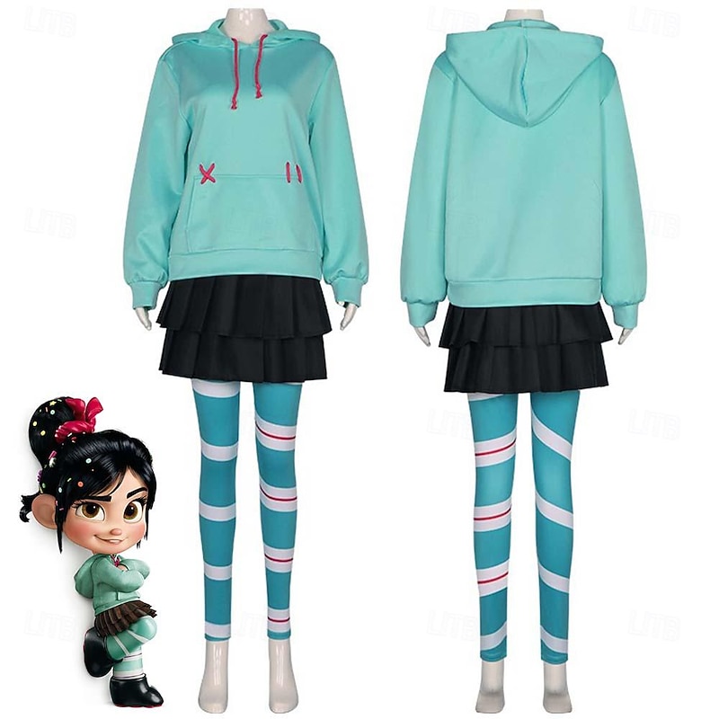 Ralph Breaks the Internet Vanellope von Schweetz Skirt Cosplay Costume Cosplay Movie Cosplay for Women's Girls' Adults Masquerade Dailywear