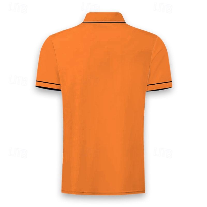 Men's Freedom Polo Shirts Golf Shirt Short Sleeve Polo Shirts Collared Shirts Casual Vacation Wear Party Outfits Buttons 3D Print Spring & Summer Orange2
