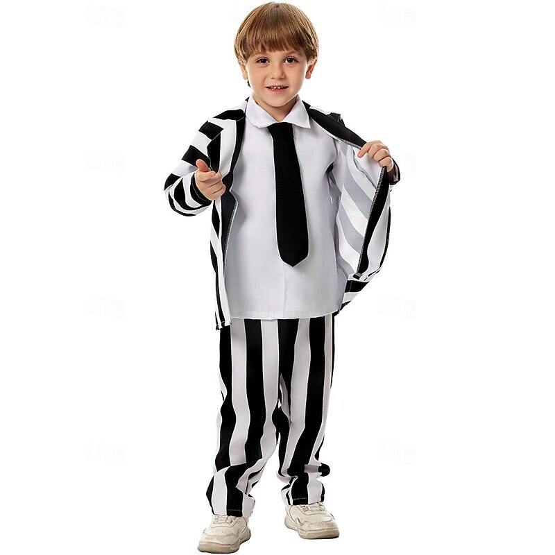 Ghost Halloween Beetlejuice Kid's Boys' Halloween Carnival Masquerade Party / Evening Easy Halloween Costumes Dress Up2