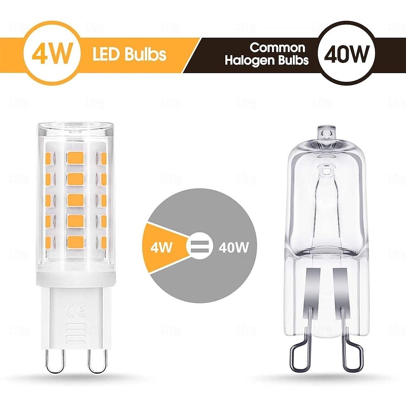 6pcs G9 LED Bulbs Incandescent Bulb 4W Replacement for Halogen Lamp 40W No Flickering AC 220V 240V Energy Saving Small Bulb2