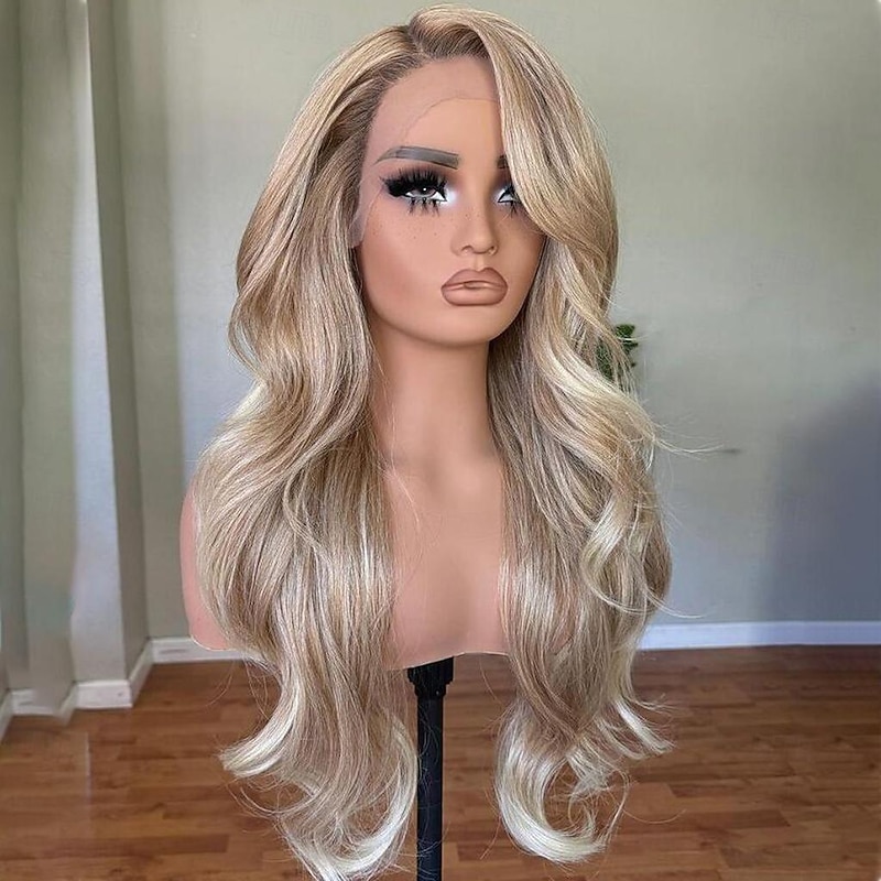 Remy Human Hair 13x4 Lace Front Wig Free Part Brazilian Hair Wavy Multi-color Wig 130% 150% Density with Baby Hair Highlighted / Balayage Hair 100% Virgin Glueless Pre-Plucked For Women Long Human2