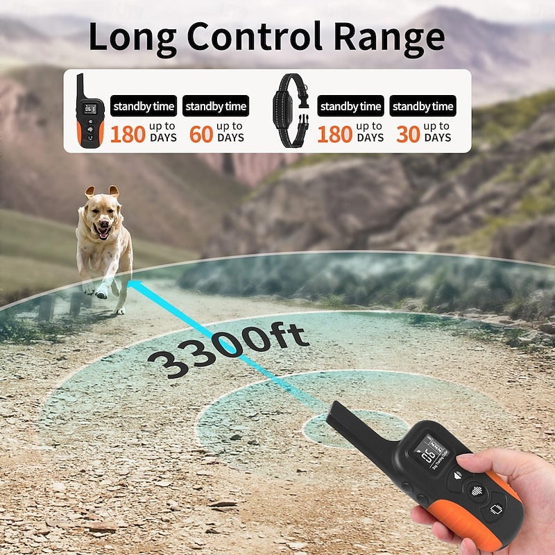 No Shock Dog Training Collar with Remote 3300ft Range 9 Tones & Strong Vibration Pet Training Dog Collar Waterproof & Rechargeable for Small Medium Large Dogs - No Prongs4